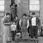 Boys with homemade go carts on 15th Street, 1977.<br/>